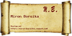 Miron Borsika névjegykártya